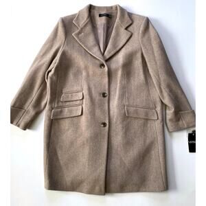 NWT Lauren Ralph Lauren Reefer Coat Plus Size 20W Wool Herringbone Beige $400